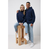 Iqoniq Trivor gerecycled polyester fleece hoodie, donkerblauw (M)