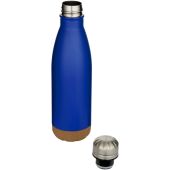 Cove 500 ml dubbelwandige vacuüm geïsoleerde roestvrijstalen waterfles met kurkdetails - Koningsblauw