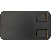 Alfirk opvouwbare bureautelefoonstandaard van gerecycled plastic met bamboedetails - Zwart