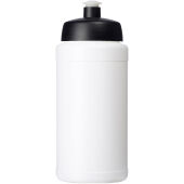 Baseline gerecyclede sportfles van 500 ml - Wit/Zwart Baseline gerecyclede sportfles van 500 ml - Wit/Zwart