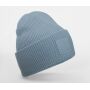 DEEP CUFFED TONAL PATCH BEANIE, DUSTY BLUE, One size, BEECHFIELD