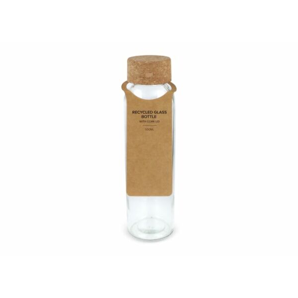 Gerecycled glazen fles met kurken dop 500ml