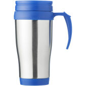 Sanibel 400 ml geïsoleerde thermosbeker - Zilver/Blauw