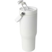 Bronx 900 ml RCS gecertificeerde, vacuüm geïsoleerde beker van gerecycled roestvrij staal en koper met deksel met dubbele functie - Wit