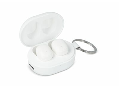 Mini Draadloze Oordopjes Sleutelhanger formaat