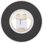 Ain magnetische telefoonstandaard van gerecycled plastic met flesopener - Wit Ain magnetische telefoonstandaard van gerecycled plastic met flesopener - Wit