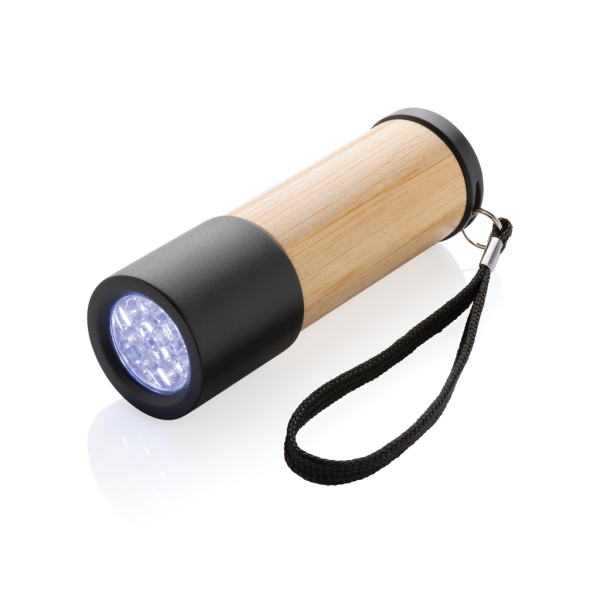 Bamboe- en RCS-gerecycled plastic zaklamp, bruin