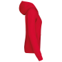 Damessweater met rits en capuchon in contrasterende kleur Red / White S