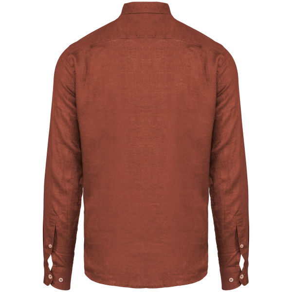 Chemise en lin homme Burnt Brick L Chemise en lin homme Burnt Brick L