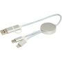 Alasia 5-in-1 30 cm datasynchronisatie- en 27 W snellaadkabel van gerecycled aluminium en plastic - Zilver