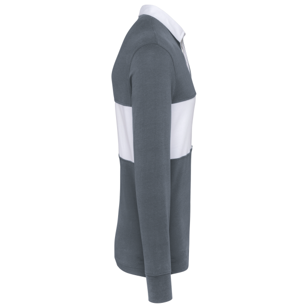 Rugbypolo met lange mouwen sporty grey / White 5XL Rugbypolo met lange mouwen sporty grey / White 5XL