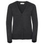 Ladies V-Neck Knitted Cardigan charcoal marl 4XL