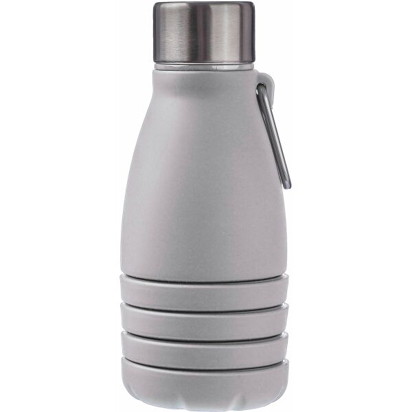 Siliconen opvouwbare drinkfles Erin 550 ml grijs Siliconen opvouwbare drinkfles Erin 550 ml grijs