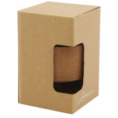 Lidan borosilicaat glazen beker van 360 ml met kurken grip en siliconen deksel - Zwart