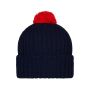 Knitted Cap with Pompon navy/red
