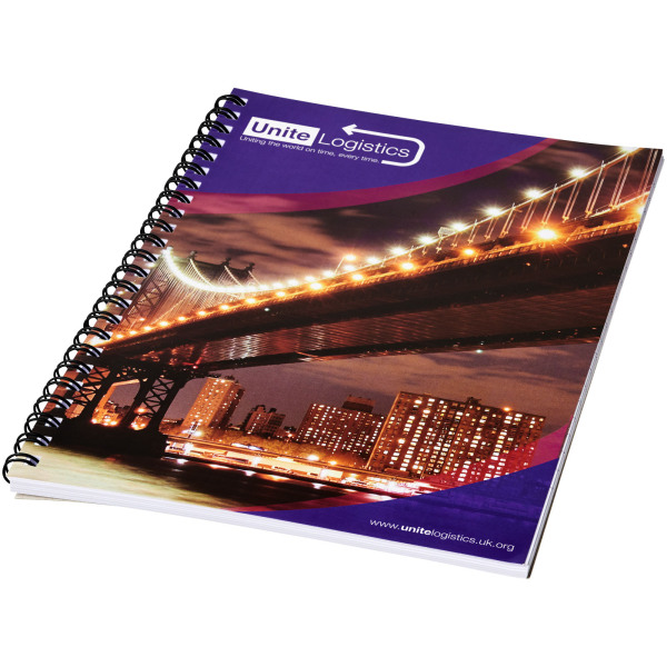 Desk-Mate® A5 spiraal notitieboek en bedrukte achterste omslag - Zwart/Wit - 50 pages