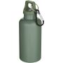 Oregon 400 ml solid colour RCS recycled plastic water bottle with carabiner - Heather green Oregon 400 ml solid colour RCS recycled plastic water bottle with carabiner - Heather green