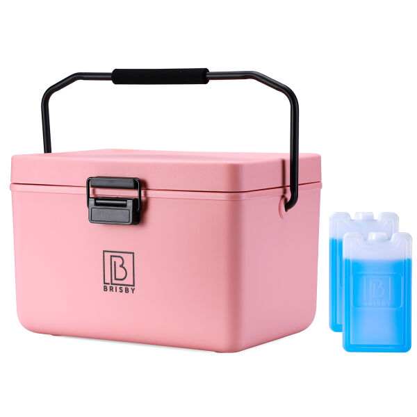 Brisby Koelbox - Frigobox - 12L - ROZE – Incl. Ergonomisch draaghandvat - Dividers - Snijplanken - Tot maximaal 40 uur isolatie - Incl. 2 koelelementen van 200ml