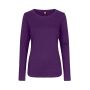 Interlock T-shirt | lange mouw | dames - Paars, S