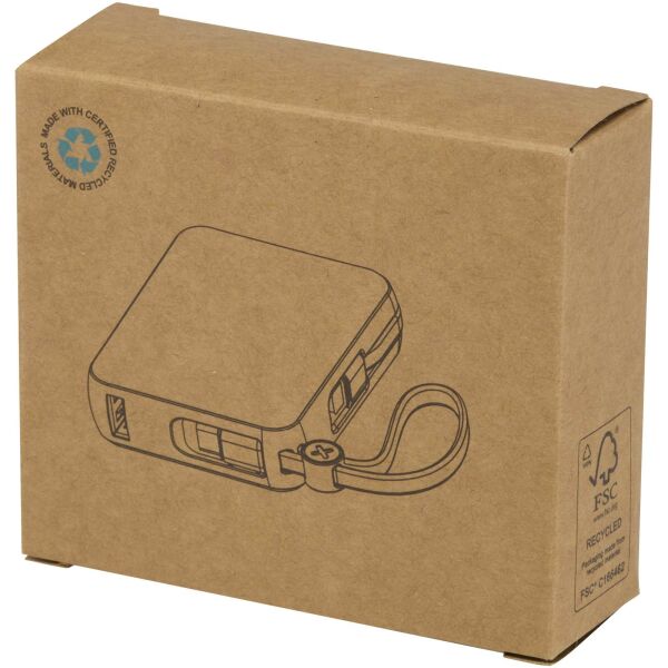 Acrux tabletpowerbank van 10.000 mAh 35 W met ingebouwde Type-C kabel van gerecycled plastic - Wit Acrux tabletpowerbank van 10.000 mAh 35 W met ingebouwde Type-C kabel van gerecycled plastic - Wit