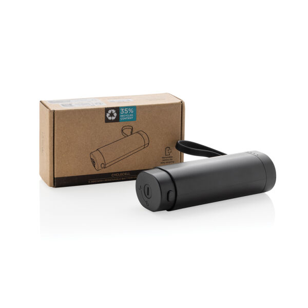 CycleCell 5000mAh powerbank met verwijderbare batterij, zwart CycleCell 5000mAh powerbank met verwijderbare batterij, zwart