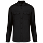 Herenpilootoverhemd lange mouwen Black S