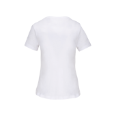 Bio dames-T-shirt kraag met onafgewerkte rand korte mouwen White XS