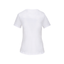 Bio dames-t-shirt kraag met onafgewerkte rand korte mouwen White XS