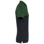 Ecologische uniseks polo met korte mouwen in twee kleuren Black / Forest Green XL