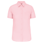 Overhemd in onderhoudsvriendelijk polykatoen-popeline korte mouwen dames Pale Pink 4XL
