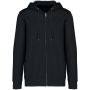 Ecologische uniseks sweater met rits en capuchon French Terry Washed black 4XL