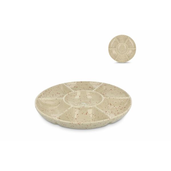 Sagaform Ditte Keramische Ronde Serveerschaal 26cm - Beige Sagaform Ditte Keramische Ronde Serveerschaal 26cm - Beige