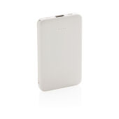 5.000 mAh zakformaat powerbank met geïntegreerde kabels, wit