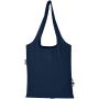 Madras Blend 140 g/m² GRS-gecertificeerde, gerecyclede, opvouwbare katoenen draagtas, 7 liter - Marineblauw Madras Blend 140 g/m² GRS-gecertificeerde, gerecyclede, opvouwbare katoenen draagtas, 7 liter - Marineblauw