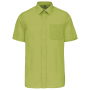 Overhemd in onderhoudsvriendelijk polykatoen-popeline korte mouwen heren Burnt Lime 4XL