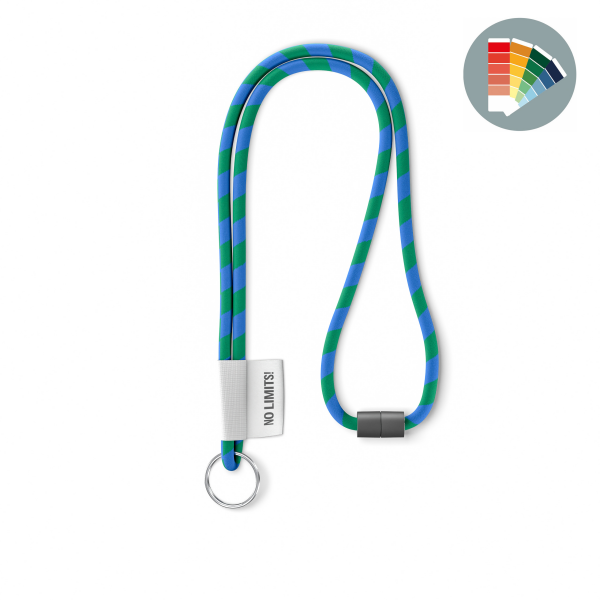 Polyester 2-kleurige koord-lanyard met full color label Polyester 2-kleurige koord-lanyard met full color label