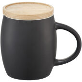 Hearth 400 ml mok met houten onderzetter - Zwart/Wit Hearth 400 ml mok met houten onderzetter - Zwart/Wit