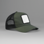 5-panel trucker pet met vierkante patch Olive Green/Black One Size