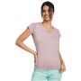 Victoria damesshirt met V-hals en korte mouwen - Dusty Blue - 2XL