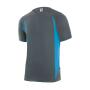 TWO-TONE TECHNICAL T-SHIRT, GREY/SKY BLUE, XXL, VELILLA