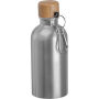 Drinkfles van rvs met karabijnhaak, 400 ml