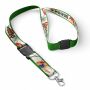 Afneembare polyester keycord met gesublimeerde satijnen overlay
