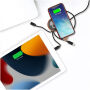 SCX.design C40 5-in-1 oplaadkabel van RPET met oplichtend logo en 10 W oplaadstation - Hout