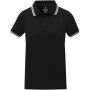 Amarago tipping damespolo met korte mouwen - Zwart - XS