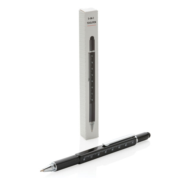 5-in-1 aluminium toolpen, zwart 5-in-1 aluminium toolpen, zwart