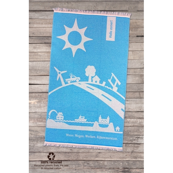 Clean Ocean Towel geweven logo 100x170 cm 280 gr RPET+recycle
