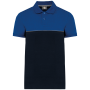 Ecologische uniseks polo met korte mouwen in twee kleuren Navy / Royal Blue XXL