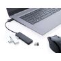 RCS gerecyclede plastic USB-hub met dual input, zwart