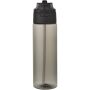 Theron 700 ml RCS-waterfles van gerecycled plastic met een deksel met dubbele functie en een uitklapbaar rietje - Zwart Theron 700 ml RCS-waterfles van gerecycled plastic met een deksel met dubbele functie en een uitklapbaar rietje - Zwart