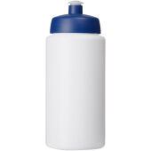 Baseline® Plus grip 500 ml sportfles met sportdeksel - Wit/Blauw